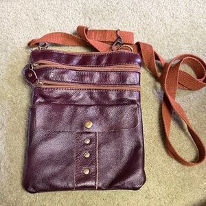 Burgundy Leather Crossbody Bag